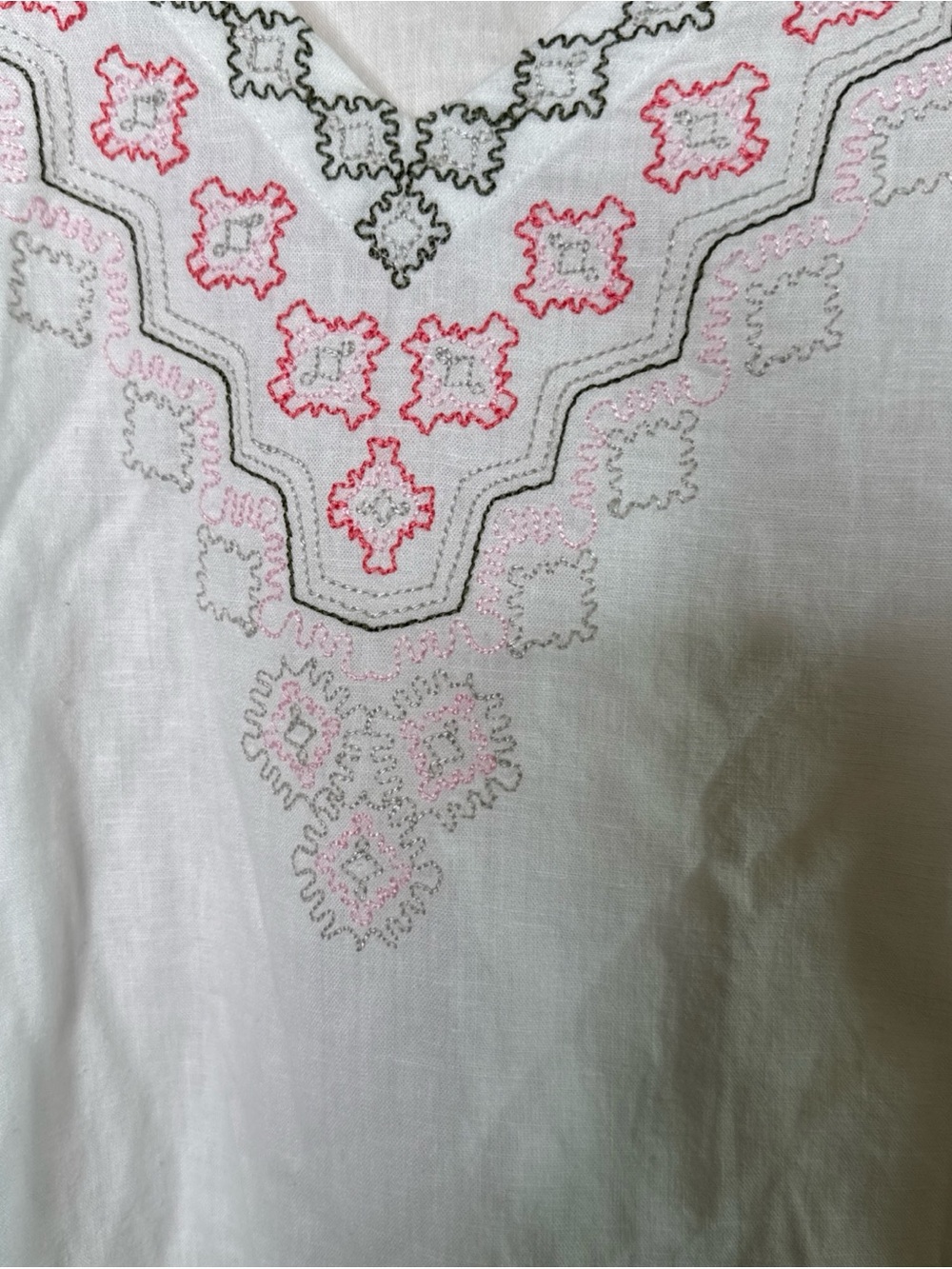 Eddie Bauer Vista Point Embroidered Tunic size XS White - Picture 4 of 11